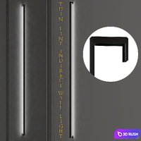 Thin line indirect wall light 3D Model Vray
