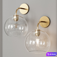 West Elm Sculptural Glass Globe Sconce 3D Model Corona