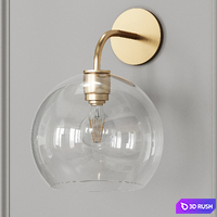 West Elm Sculptural Glass Globe Sconce 3D Model Corona