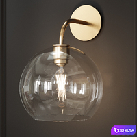 West Elm Sculptural Glass Globe Sconce 3D Model Corona