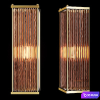 Restoration Hardware MARAIS RECTANGULAR SCONCE Brass and smoke glass 3D Model Corona