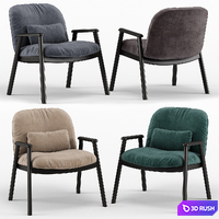 Baltimora velvet armchair - Calligaris 3D Model Vray