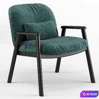 Baltimora velvet armchair - Calligaris 3D Model Vray