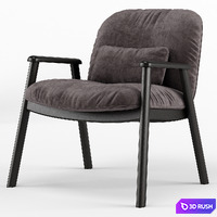 Baltimora velvet armchair - Calligaris 3D Model Vray