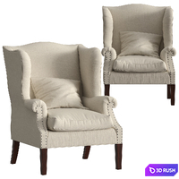 Thorn Tail Wing Back Armchair 3D Model Vray, Corona
