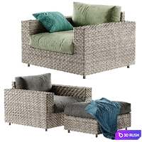 West Elm Urban Armchair 3D Model Vray