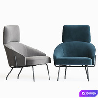 Bahia Armchair Bonaldo 3D Model Vray, Corona