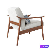 Mid-Century Show Wood Chair 3D Model Corona