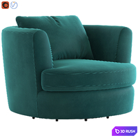 Cult Furniture Magnolia Swivel Armchair 3D Model Vray, Corona