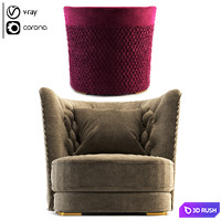 Vittoria Frigerio Greppi Chester Armchair 3D Model Vray