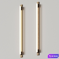 Asaf Weinbroom Linestra 110 Oak &amp; Brass Wall Lamps 3D Model Vray, Corona