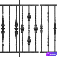 Wrought Iron Bundle No04 Fence 3D Model Vray, Corona