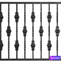 Wrought Iron Bundle No04 Fence 3D Model Vray, Corona
