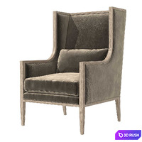 Restoration Hardware FRENCH CONTEMPORARY SLOPE ARM WINGBACK CHAIR 3D Model Corona