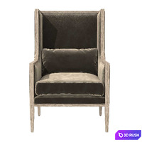 Restoration Hardware FRENCH CONTEMPORARY SLOPE ARM WINGBACK CHAIR 3D Model Corona