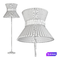 Tiffany contemporary Floor Lamp Tree Silk, Antiqued Brass, Silvered Glass 3D Model Vray