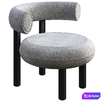 Chair Tom Dixon Fat Micro Boucle 3D Model Corona