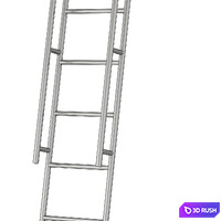 MWE SL.6003.KL Telescoping Rolling Ladder 3D Model Vray, Corona