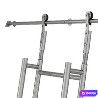 MWE SL.6003.KL Telescoping Rolling Ladder 3D Model Vray, Corona