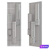 Pillar multilight wall sconce 3D Model Vray