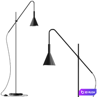 Hübsch black metal floor lamp 3D Model Corona