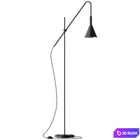 Hübsch black metal floor lamp 3D Model Corona