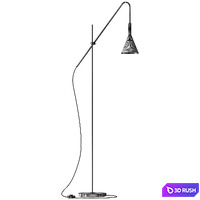 Hübsch black metal floor lamp 3D Model Corona