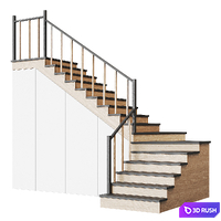 Modern staircase 13 3D Model Vray, Corona