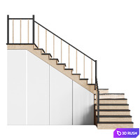 Modern staircase 13 3D Model Vray, Corona