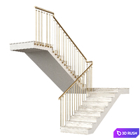 Marble staircase 16 3D Model Vray, Corona