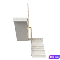 Marble staircase 16 3D Model Vray, Corona