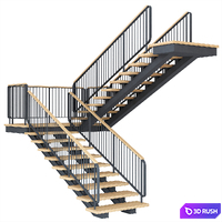 Staircase 029 3D Model Vray, Corona