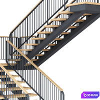 Staircase 029 3D Model Vray, Corona