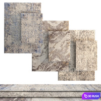 Set of 6 NOURISON Rustic and Silky carpets 3D Model Vray, Corona