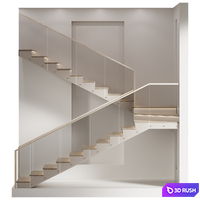 Minimalistic staircase in a modern style 3D Model Corona