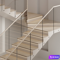Minimalistic staircase in a modern style 3D Model Corona