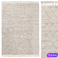 Escala Hand-Knotted Wool Shag Rug Ivory Quartz 3D Model Vray, Corona