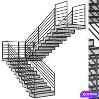 Staircase 031 3D Model Vray, Corona