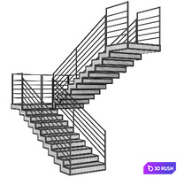 Staircase 031 3D Model Vray, Corona
