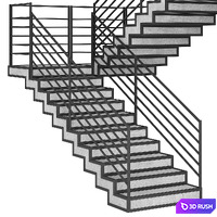 Staircase 031 3D Model Vray, Corona