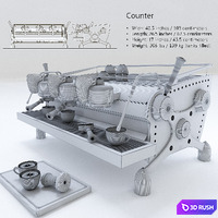 SLAYER ESPRESSO 3-GROUP 3D Model Corona