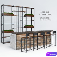 Loft Bar Collection 3D Model Vray
