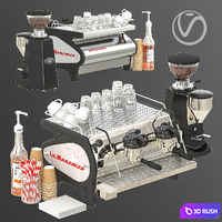 La marzocco coffee set 3D Model Vray