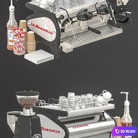 La marzocco coffee set 3D Model Vray