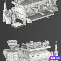 La marzocco coffee set 3D Model Vray