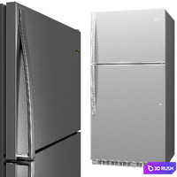 Whirlpool 33-inch Wide Top Freezer Refrigerator 3D Model Vray, Corona