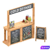 Drinks stand 3D Model Vray
