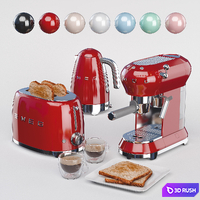 Set of kitchen appliances SMEG 3D Model Corona