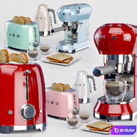 Set of kitchen appliances SMEG 3D Model Corona