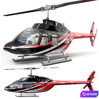 Helicopter_Bell_206 3D Model Vray